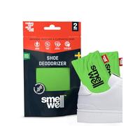 SmellWell Active - Desodorante de zapatos para zapatos, antiolor, antibacteriano, carbón activo de bambú, absorbe olores y humedad para zapatos y bolsos, color verde, 1 par