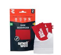 SmellWell Active - Desodorante de zapatos para zapatos, antiolor, antibacteriano, carbón activo de bambú, absorbe olores y humedad para zapatos y bolsos, color rojo, 1 par