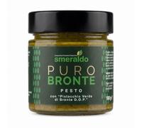 Smeraldo - Pesto de pistacho verde de Bronte D.O.P. al 70% de 180 g - perfecto para condimentar tus platos