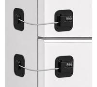 SMETA Cadenas Frigo à Code, Sécurité Fenêtre Enfant | Bloque Porte Sécurite, Verrou Protection Enfant pour Réfrigérateur Fenêtre Tiroir Armoir, Noir