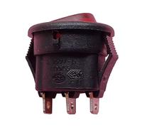 SMGLRUEAT 1pc MR5-110 Perforated 15MM Small Round Three-Pin Red Light with Type Switch 3A250V