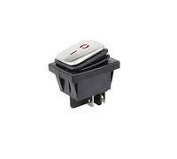 SMGLRUEAT 1pcs KCD4 Red ON-Off 24V Stainless Steel DPST with Light Waterproof Switch High Power High Current Rocker 4 Feet