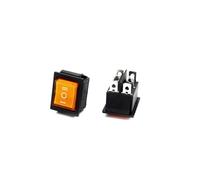 SMGLRUEAT 1Pcs Yellow 12V Switch KCD4 Boat-Shaped Rocker Power Button ON-Off-ON 6pin with Light