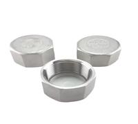 SMGLRUEAT 304 Stainless Steel Hexagonal Inner Wire Pipe Cap Internal Thread Wire Head Internal Tooth Bulk Cap Head 6 Points Pipe(2PCS_DN40)