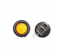 SMGLRUEAT 4Pcs Yellow KCD1 5V-12V ON/Off Round Rocker Switch LED Illuminated Car Dashboard Dash Boat Van with Light