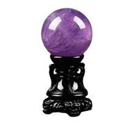 SMGLRUEAT Amethyst Crystal Ball with Stand, 40-50 mm Crystals Sphere Figurine for Witchcraft Feng Shui Divination Home Decor,40mm