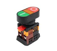 SMGLRUEAT APBB-22-25N Self Reset Start-Stop Double Pushbuttons Switch NO NC with LED Lamp 22mm(24V)