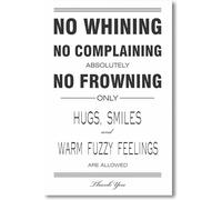 SMGLRUEAT Classroom Rules & Office Motivational Poster, No Whining No Complaining, Encouraging Wall Art for Students(Unframed,08x12inch(20x30cm))