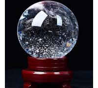 SMGLRUEAT Crystal Ball, Melting White Crystal Ball Magic Quartz Crystal Sphere Ball with Stand for Meditation/Divination/Photography/Yoga/Home Office FengShui Decoration,10cm