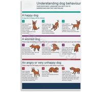 SMGLRUEAT Dog Body Language Chart - Decode Canine Behaviors & Signals, Illustrated Educational Poster for Training, Vet Office, and Living Room Decor(Unframed,12x18inch(30x45cm))