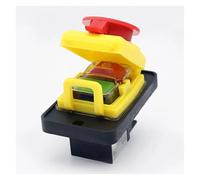 SMGLRUEAT Emergency Stop Switch KJD12 250V 16A Waterproof Emergency Electromagnetic Pushbutton Switch 4 Pins Push Button Switch for Bench Drill Grinder