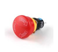 SMGLRUEAT Emergency Stop Switch YJ-LA16-11ZS-A 16mm Mounting Holes Emergency Latching Stop Push Button Switch Bia/Small Head Mushroom Stop e-Stop Switch(100PCS)