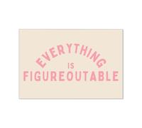 SMGLRUEAT Everything Is Figureoutable Pink Poster, Modern Minimalist Motivational Quote, Inspirational Canvas Wall Art for Home(Framed,12x18inch(30x45cm))