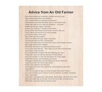 SMGLRUEAT Farmhouse Kitchen Wall Decor, Advice from an Farmer Vintage Print, Humorous Quotes for Home or Office(Unframed,12x18inch(30x45cm))