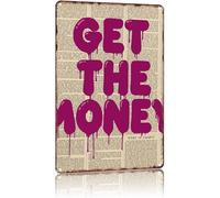 SMGLRUEAT Get The Money Vintage Metal Sign Motivational Decor for Office or Man Cave 8 X 12 in