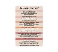 SMGLRUEAT Positive Thinking Poster: Inspirational Promise Yourself Quote Print - Motivational Wall Art for Office Decor, Home, Bedroom, Personal Space(Framed,12x18inch(30x45cm))