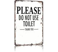SMGLRUEAT Retro Funny Warning Sign Do Not Use This Toilet Vintage Metal Tin Sign for Workshop 8 X 12 in