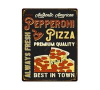 SMGLRUEAT Retro Pizza Bar Sign Vintage Metal Tin Sign for Wall Decor Pub Basement Sports Den Man Cave 8 X 12 inch