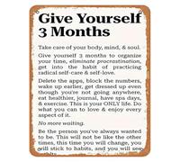 SMGLRUEAT Self Improvement Metal Sign Vintage Style for Bar Decor 12x8 Inch | Heavy gauge tin construction fade proof print thought provoking message gift for friend starting journey