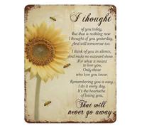 SMGLRUEAT Sunflower Memorial Metal Tin Sign I Thought of You Today Poem Bee Remembrance Wall Decor Home Office Garden Sympathy Plaque 8 X 12 in