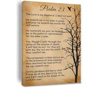 SMGLRUEAT Sympathy & Remembrance Gift - Psalm 23 "The Lord is My Shepherd Canvas, Comforting Bereavement Wall Art for Funeral Home or Family Memorial(Framed,16x24inch(40x60cm))