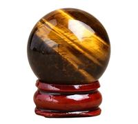 SMGLRUEAT Tiger Eye Stone Decorative Sphere, Crystal Ball with Stand,Feng Shui Round,Home Desk Decor Precious Gifts,5cm