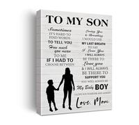 SMGLRUEAT To My Son I Love You Forever Canvas - Rustic Wall Art from Mom, Heartfelt Gift for Son's Birthday, Christmas, Graduation - Nursery, Bedroom, Dorm Decor(Framed,08x12inch(20x30cm))