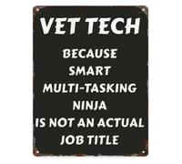 SMGLRUEAT Vet Tech Veterinary Technician Vintage Metal Sign Funny Rustic Wall Decor for Home Farmhouse Office Man Cave 8 X 12 in