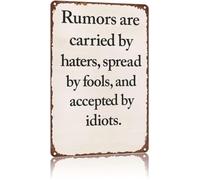 SMGLRUEAT Vintage Metal Sign Rumors Gossip Spreads Faster Than Truth Funny Wall-Art for Garage Patio Home Office Decor 8 X 12 in