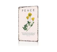 SMGLRUEAT Vintage Peace Sign Metal Sign Funny Hippie Wall-Art Tin Poster Flower Power Groovy 60s 70s Decor For Dorm Home Bar Music Room 8 X 12 inch