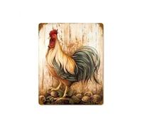 SMGLRUEAT Vintage Rooster Metal Tin Sign Farmhouse Decor for Kitchen Wall Garden Patio Home Bar Cafe 8 X 12 inch