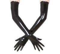 SMGZC Guantes largos de Látex Caucho Guantes Látex natural para Hombres y Mujeres Juego de roles Club de fiestas (Negro,L)