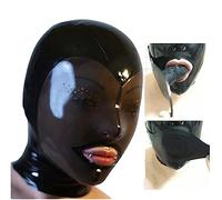 SMGZC Látex Cabeza Cubrir con tapón de boca,Látex Máscara De Cabeza Capucha De Goma Cabeza Cubierta Para Cosplay Fiesta Ropa De Club (S)