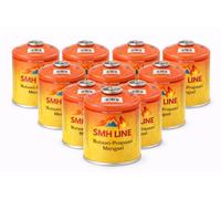 SMH LINE 12 cartuchos de rosca de 450 g para barbacoa de gas Weber Q100/1000 de la serie Q100/1000, rosca universal 7/16, cartucho de válvula EN 417, rosca de gas propano/butano, hornillo de camping