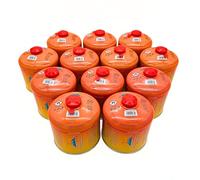 SMH LINE® 6, 12 cartuchos de rosca butano de 500 g, rosca universal 7/16, cartucho de válvula EN 417, válvula de rosca, quemador de propano mixto, hornillo de gas, estufa de gas, quemador de soldadura