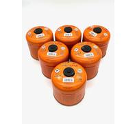 SMH LINE® 6 cartuchos de rosca butano de 500 g, rosca universal, 7/16, cartucho de válvula EN 417, válvula de rosca, quemador de propano mixto, hornillo de gas, estufa de gas, quemador de soldadura