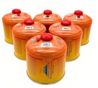 SMH LINE® 6 cartuchos de rosca de 500 g de butano y propano, válvula de rosca, rosca universal 7/16, cartuchos de gas, válvula EN 417, quemador Bunsen, hornillo de camping, barbacoa, hornillo de gas