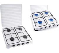SMH LINE® Hornillo de gas para camping, 4 fuegos, sin manguera ni regulador, 50 mbar, gas propano de 10 kW, estufa de camping, botella de gas, estufa de exterior, cocina de mesa XL