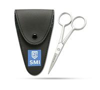 SMI 10 cm Tijeras de barba, Tijeras para bigote Pequeñas para Cejas y Pelo con Estuche Acero Inoxidable