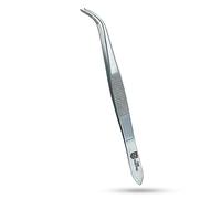 SMI 12,5 cm Pinzas Precisión Curvo Pinzas De Acero Inoxidable Pinza Bricolaje con Puntas Dentadas Para Multiusos