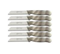 SMI 6 Piezas Solingen Cuchillo Mondador Serrada Cuchillo Para Pelar Cuchillos de Cocina Para Verduras y Frutas Hoja Acero (Gris y blanco)