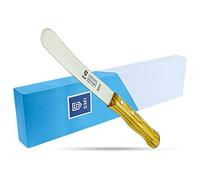 SMI Cuchillo Mantequilla 11,3 cm Hoja Lisa Cuchillo de mesa Cuchillo de desayuno Mango Madera Olivo para Untar Mermelada Miel Queso Solingen Made in Germany