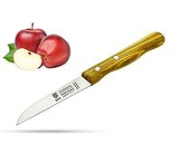 SMI Solingen Cuchillos Mondador Hoja de 8 cm (3,1 pulgadas) Cuchillo Pelador Cuchillo Fruta Cuchillo de Verduras Mango De Madera De Olivo, Hoja Acero - Made in Germany