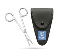 SMI Tijeras de barba, Tijeras para bigote 11,7 cm Pequeñas para Cejas y Pelo con Estuche Acero Inoxidable