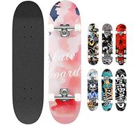 Smibie Skateboards Pro - Monopatín Completo de 78,7 cm para Adolescentes, Principiantes, niñas, niños y Adultos, 7 Capas de Madera de Arce, 31'' x 8'', Rosado