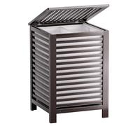 SMIBUY cesta de lavandería doble con tapa, cesta de lavandería de bambú de 120L con bolsa de revestimiento extraíble, separador de ropa de 2 secciones clasificador de lavandería (Marrón)