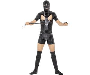 Smiffy 'S - Hombre Esclavitud Disfraz, Body Suit, Campana, Botas überzieher, String Tanga, mordaza y entrerrosca Grapas, Color Negro