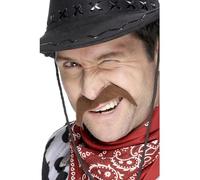 Smiffy'S 11929 Bigote De Vaquero Autoadhesivo, Marrón, Tamaño Único
