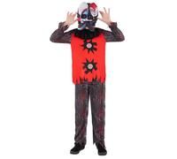 Smiffy's 2 Headed Chuckles The Clown Costume Disfraz de payaso con 2 cabezas, Color rojo y amarillo (82013)