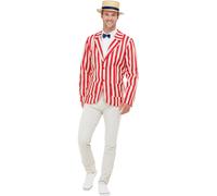 Smiffy's – Disfraz de barbero de los años 20 – Rojo y crema – Chaqueta, sombrero y pajarita – Talla L